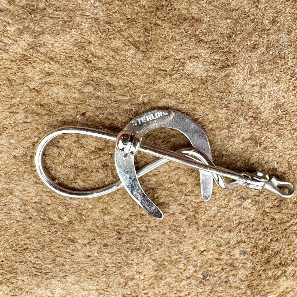 Sterling Silver Equestrian Brooch Pin - Picture 3 of 6